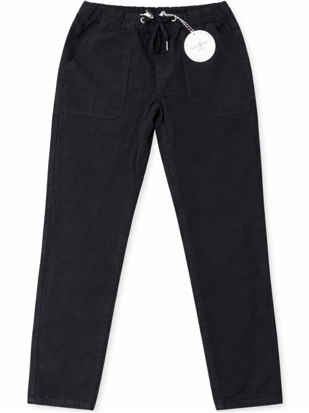 Umgee Black Denim tapered leg  drawstring jeans NWT Small